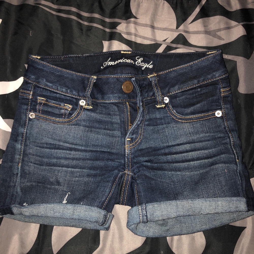 Dark denim jean shorts